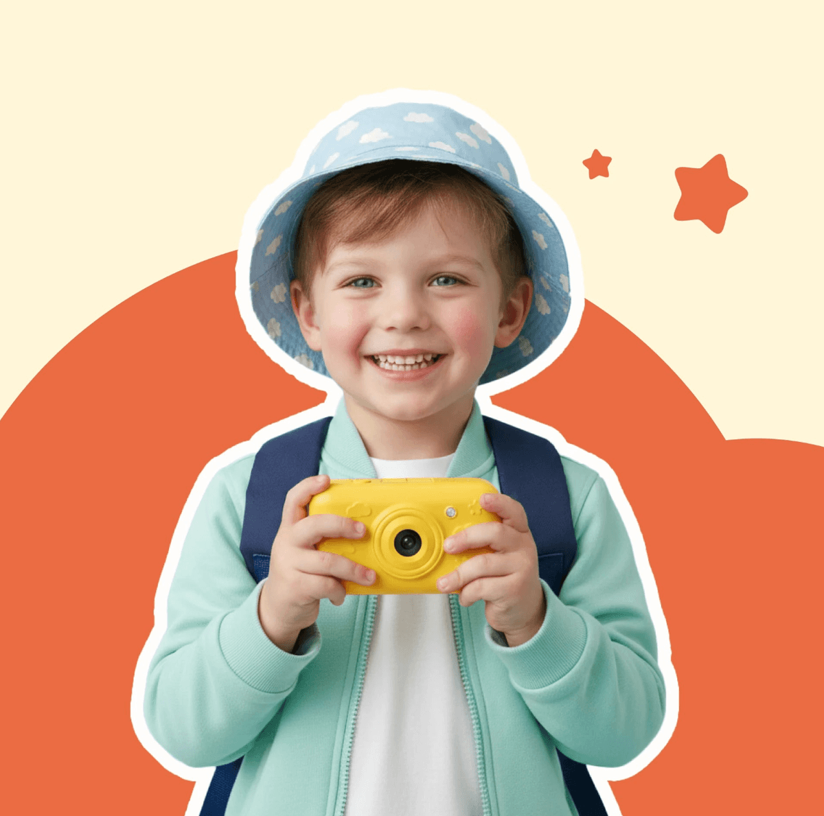 Happy kid with Jumpo Camera